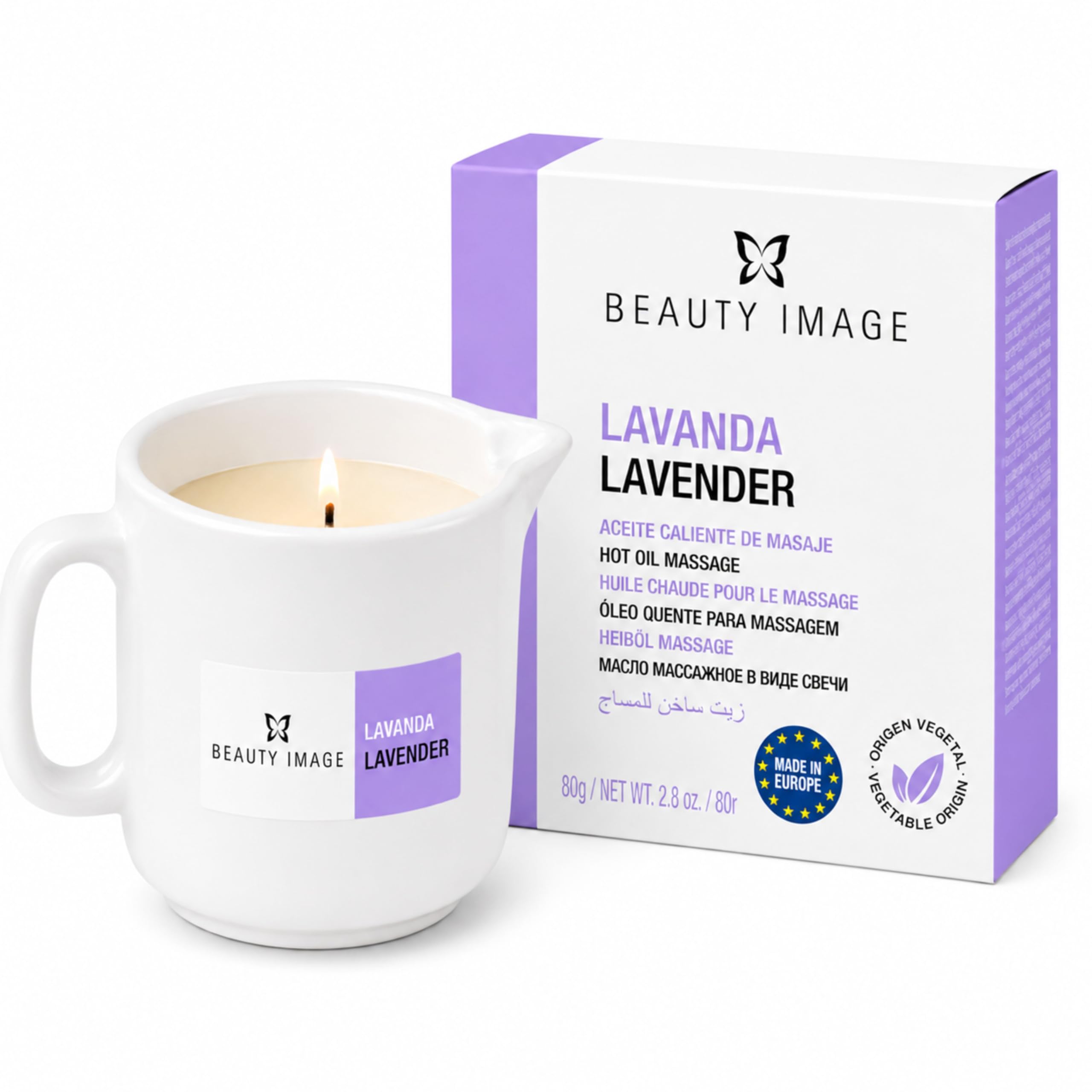 Beauty Image Lavender Hot Oil Body Massage Candle
