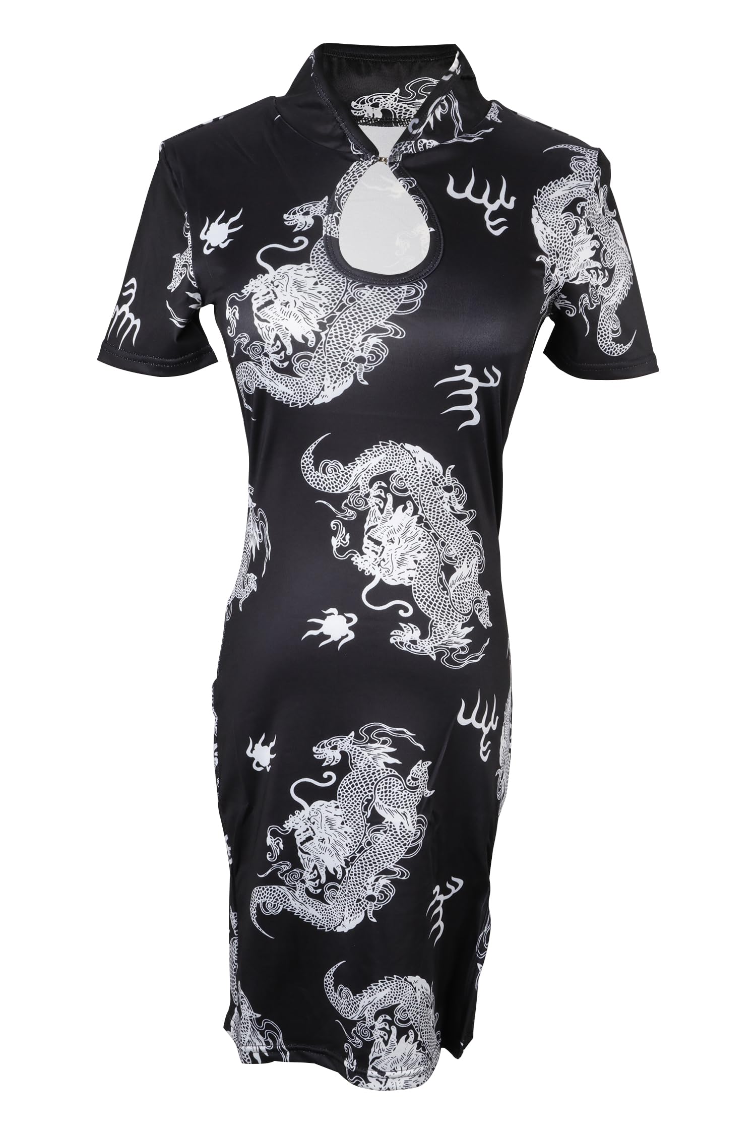 Vestido tradicional Cheongsam estilo palacio con cuello halter y bordado conceptual de dragón real 3