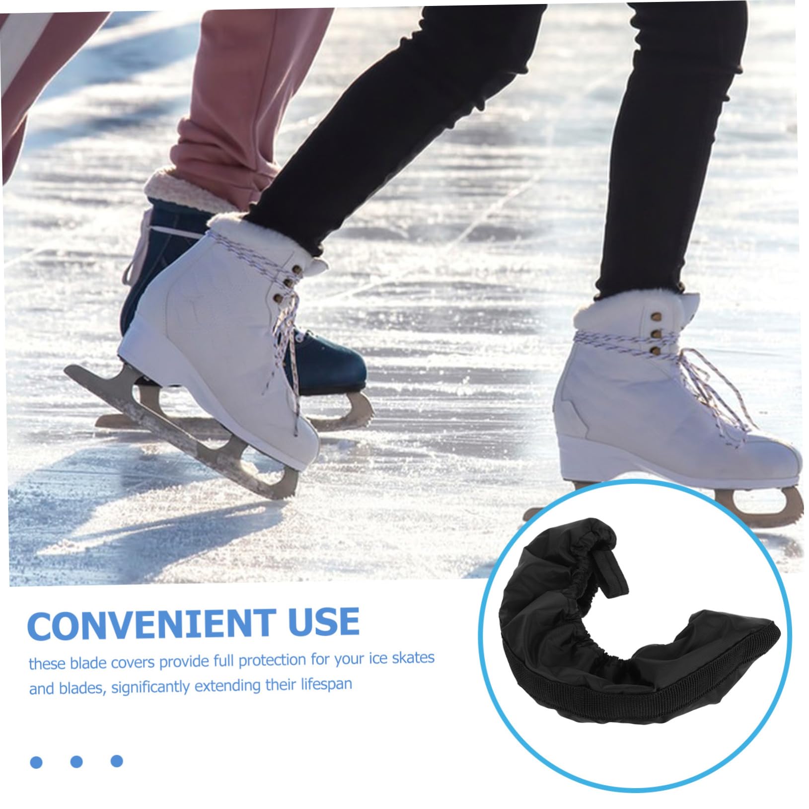 Housse de protection pour patins à glace - Imperméable - Couche intérieure en polaire noire (4)