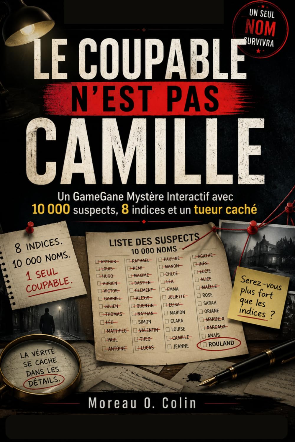 LE COUPABLE N'EST PAS CAMILLE: Un GameGane Mystère Interactif avec 10 000 suspects, 8 indices et un tueur caché