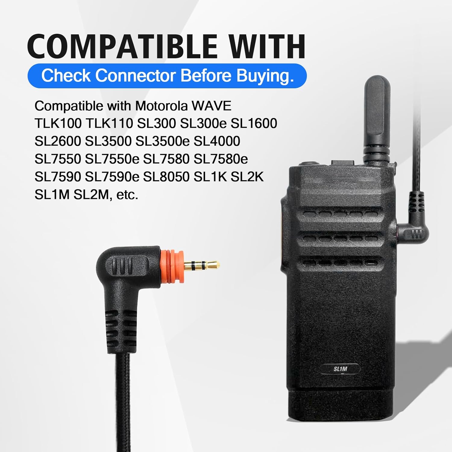 2 Way Radio Headphones with Mic Ham Radio Intercom Ptt Headset Boom Microphone Headband Earpiece Earmuffs for Motorola 1pin sl 300 tlk 100 Walkie Talkies(Binaural)