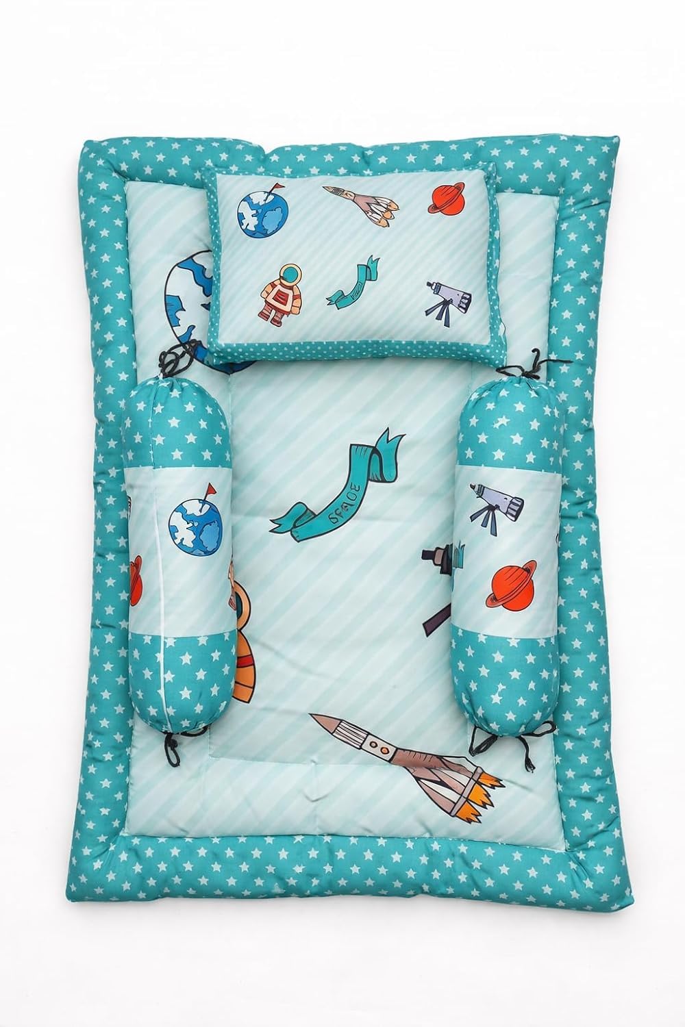 Sunhet New Born Baby Bedding Set Cotton Mattress, Sleeping Bed for Baby, Godadi Carry Baby Bed Crib Sheet, Foldable Gadda Essentials Set with Pillows and Bolsters, Infants Girls & Boys 0 to 2 Years-image-44