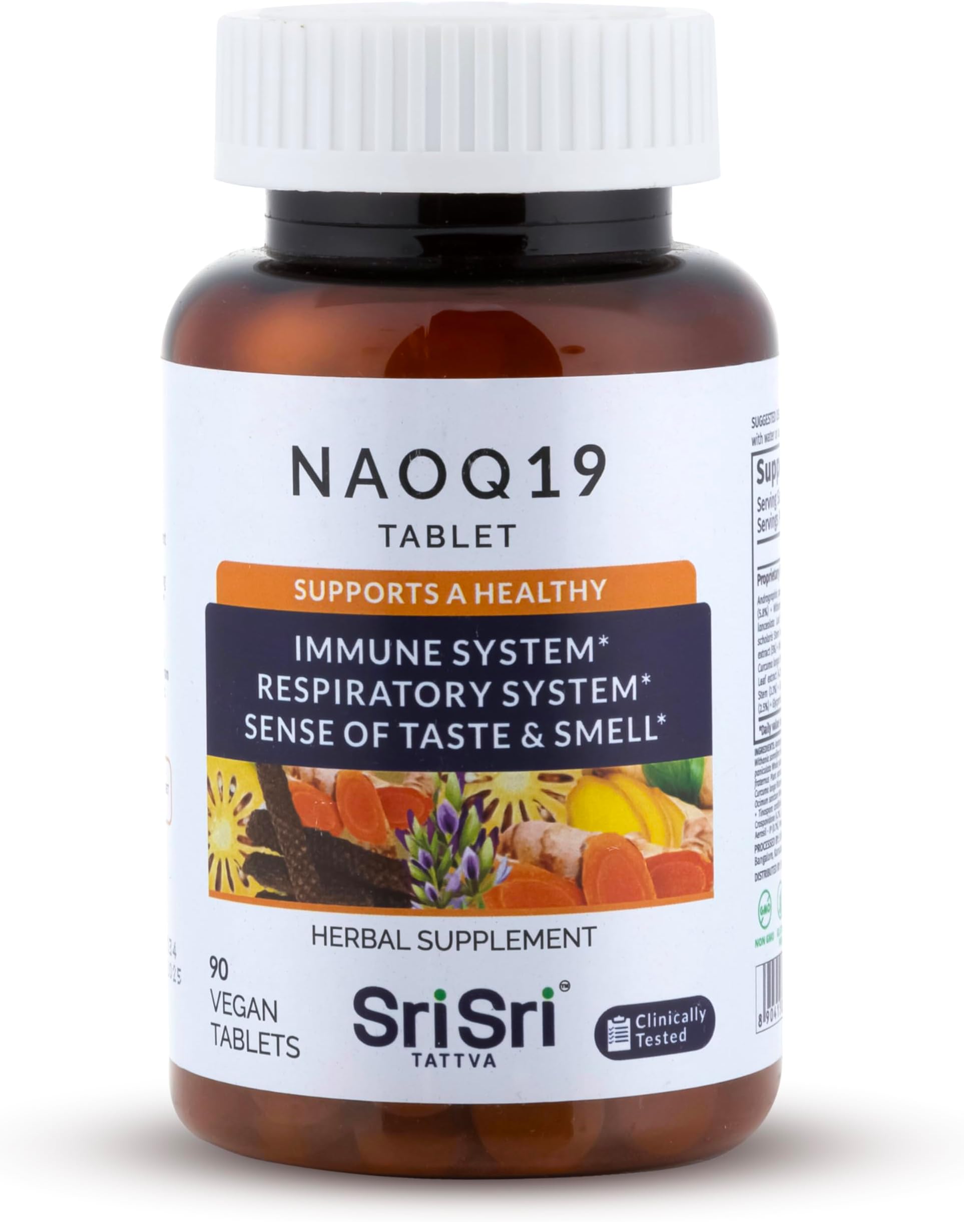 NAOQ19 Immunity Support Ayurvedic Herbal Supplement with Ashwagandha, Turmeric, Tulsi, Licorice & Andrographis 19 Herbal Adaptogens for Immune, Respiratory & Stress Support 90 Capsules