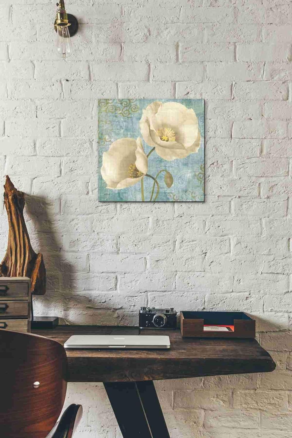 Epic Graffiti 'Rich Poppies on Paisley' by Albena Hristova, Canvas Wall Art, 12"x12"