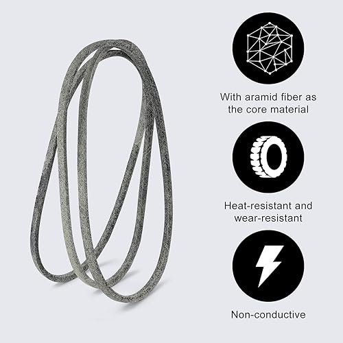 Miniatura 4 de 2 correas de cubierta de cortacésped de 42 pulgadas, correas de cubierta de cortacésped resistentes compatibles con John Deere cortacésped que