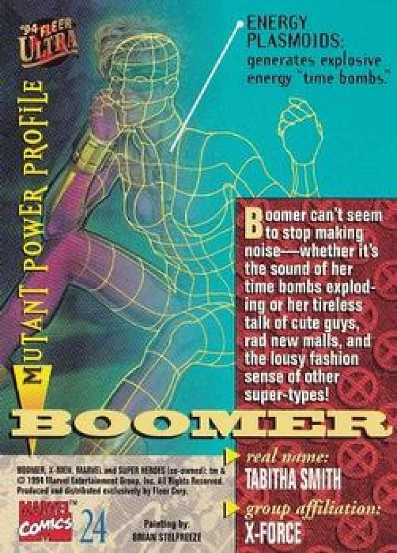 1994 Ultra X-Men NonSport #24 Boomer Official Marvel Standard