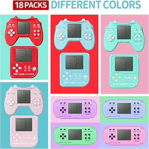 Miniatura 2 de 18 piezas de recuerdos de fiesta de videojuegos para niños, mini llavero de juegos de arcade, regalos de cumpleaños, premios de aula para niños y