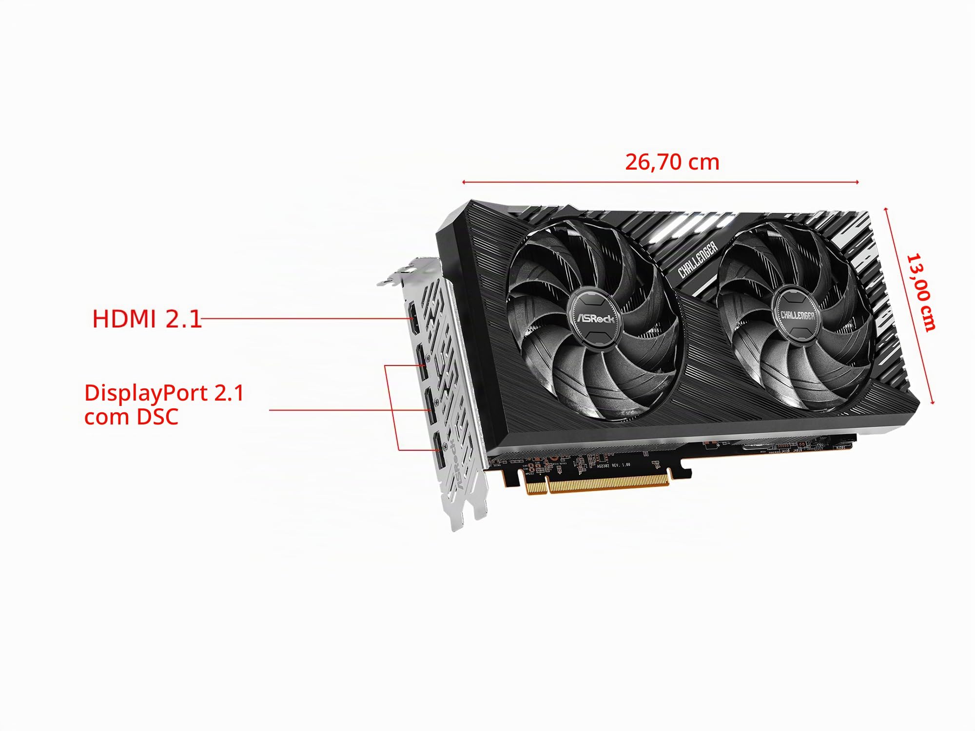 GPU ASROCK AMD RADEON 7700 XT CHALLENGER 12G OC 192 BITS (RX7700XT