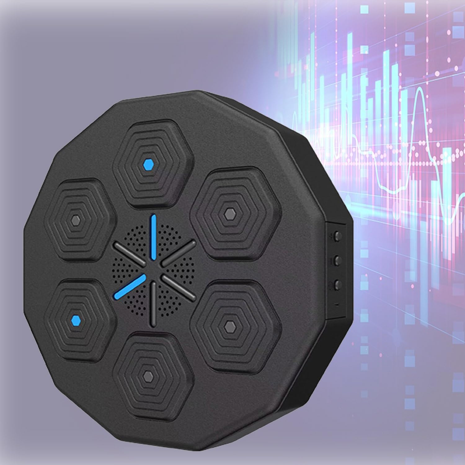 Máquina de Boxeo Inteligente para Interiores, con luz LED Bluetooth montada en la Pared, con música, Guantes de Boxeo, Almohadilla de Boxeo con música electrónica para Entrenamiento de Boxeo en casa,