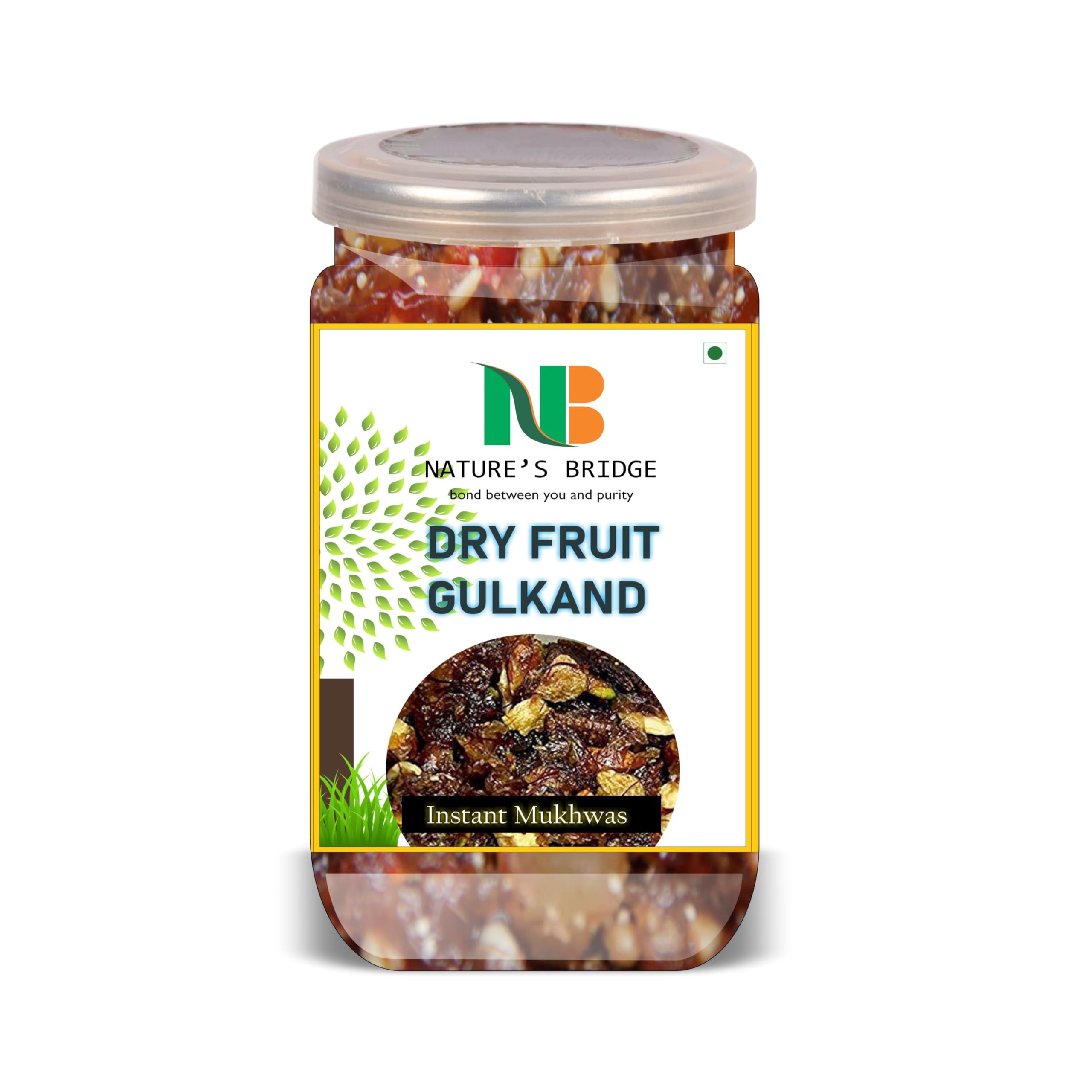 NATURE'S BRIDGE Dry Fruit Gulkand 500 Gram Airtight Container