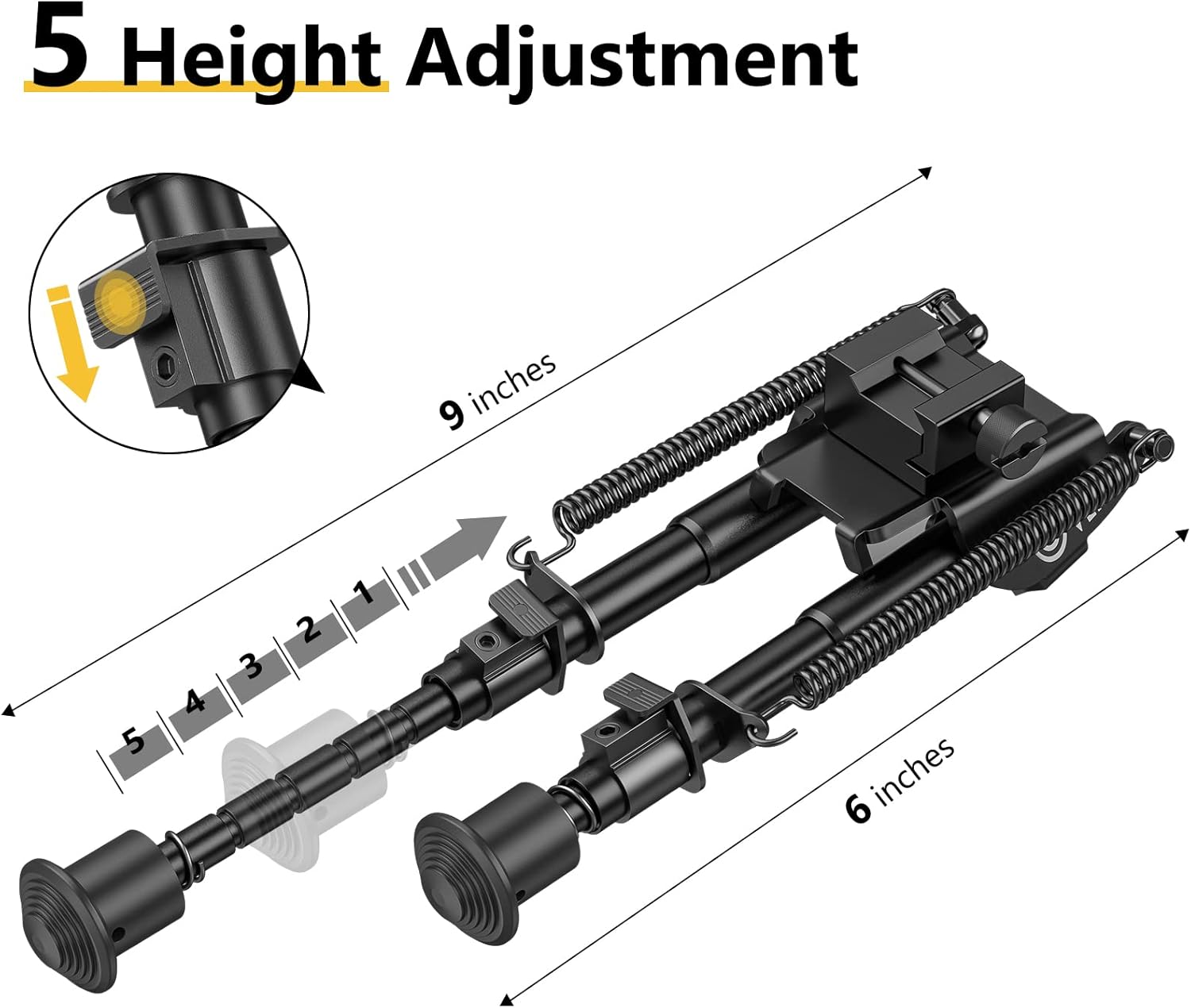 CVLIFE Tactical Bipod 6-9" - Image 5