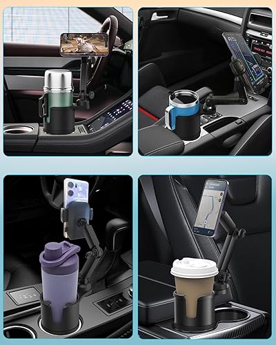 Miniatura 6 de Soporte de teléfono para automóvil con base expandible, 2-1 soporte universal para teléfono multitaza con goma para botellas de bebidas, tazas y
