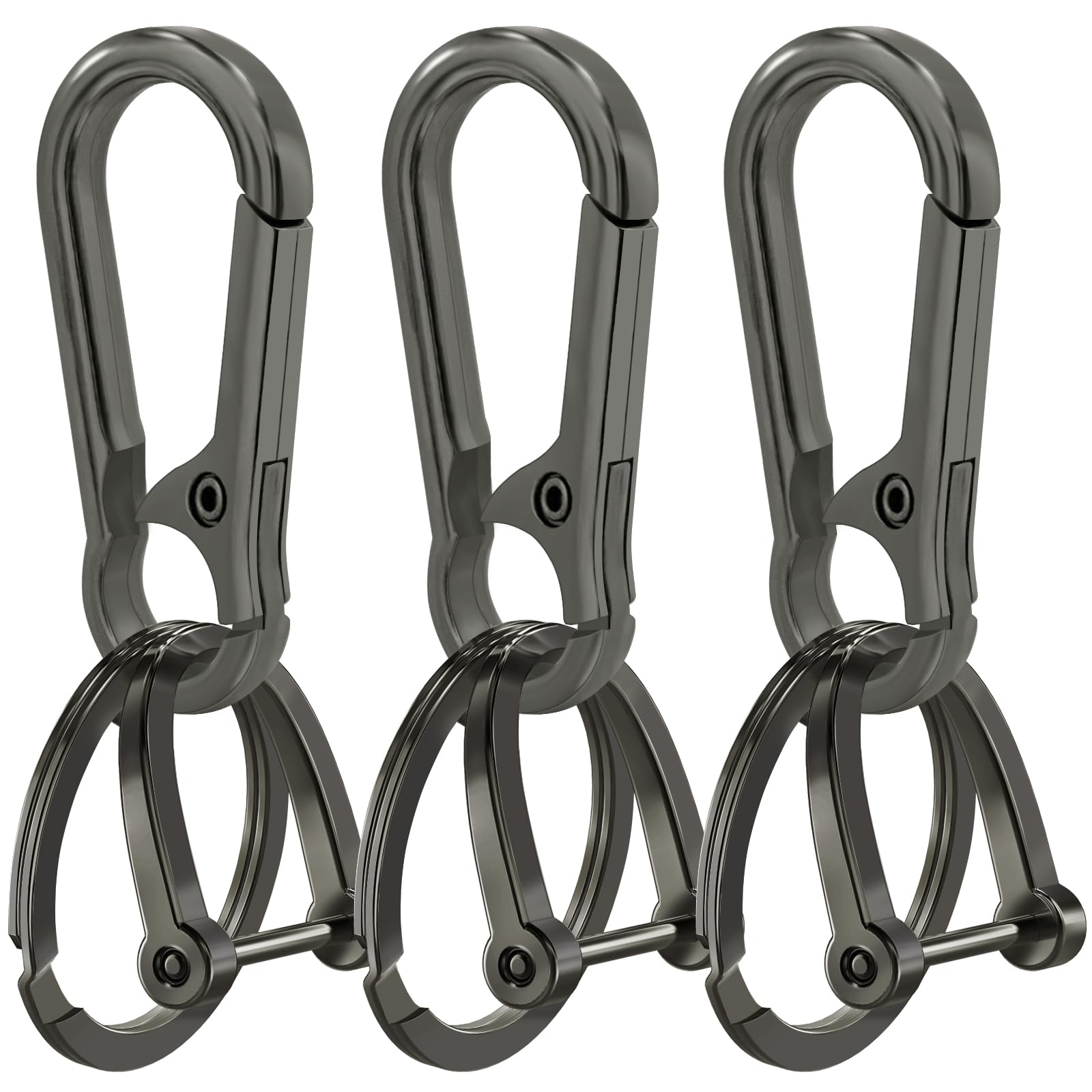 - Zinc Alloy Key Chain 3 Packs Keychain Keyring Organizer Key Ring Holder Clip for Men and Women