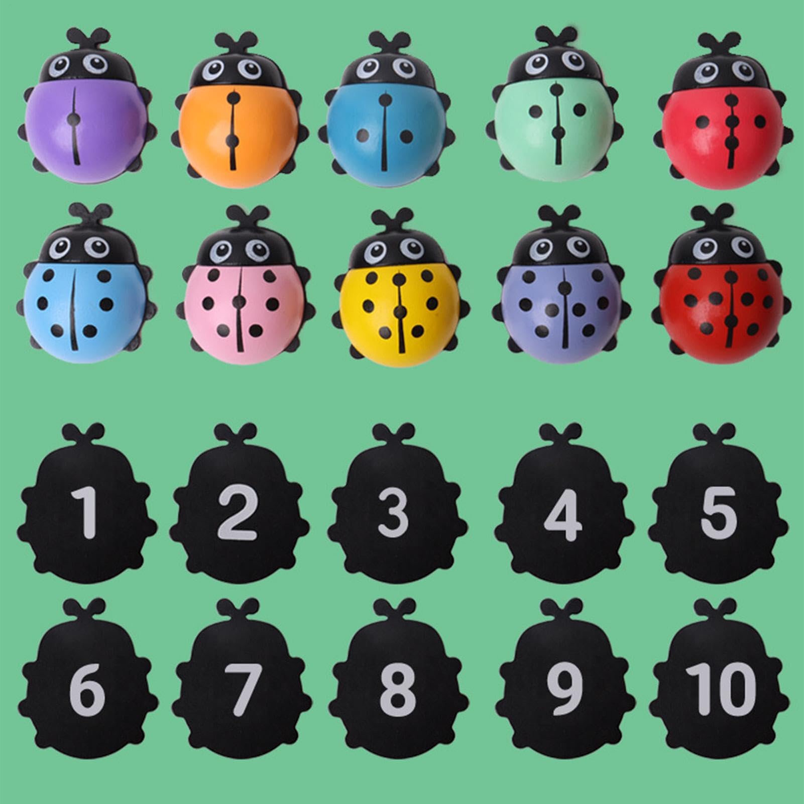 Giocattoli coordinati con numeri di coccinella - Giocattoli educativi in legno Montesori, set di coccinella coordinati da tavolo | Set di memoria da giardino coccinella, set di conteggio in