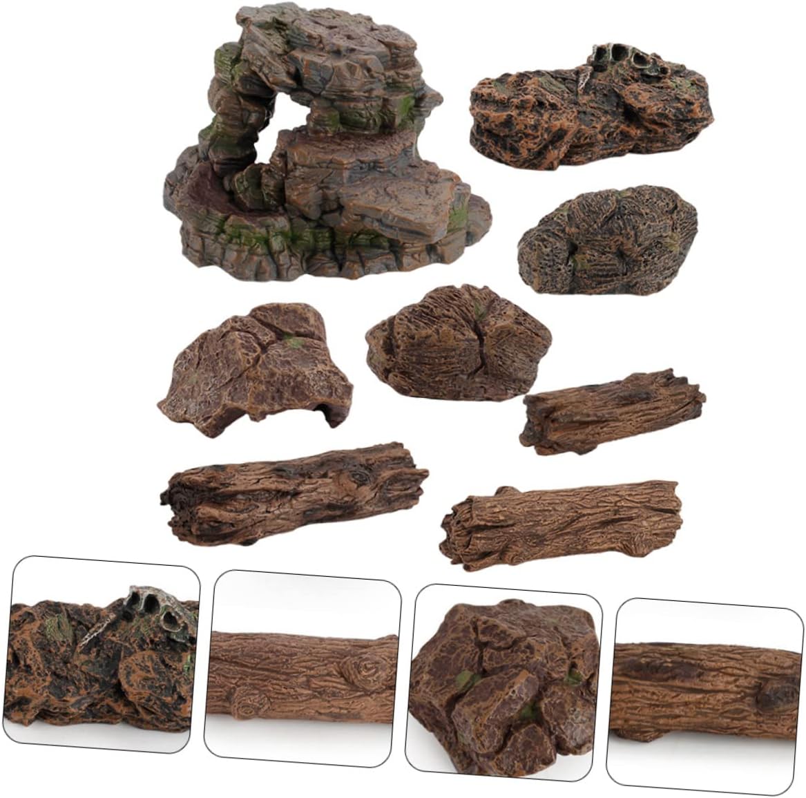 BESPORTBLE 8pcs Static Model Toy for Boys and Girls Mini Landscape Toys Fake Rocks for Creativity