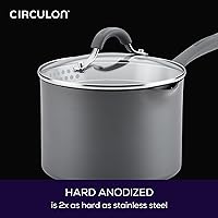 Vista 6 de Circulon Radiance - Cacerola antiadherente con revestimiento duro y colador de 3 cuartos de galón, color gris
