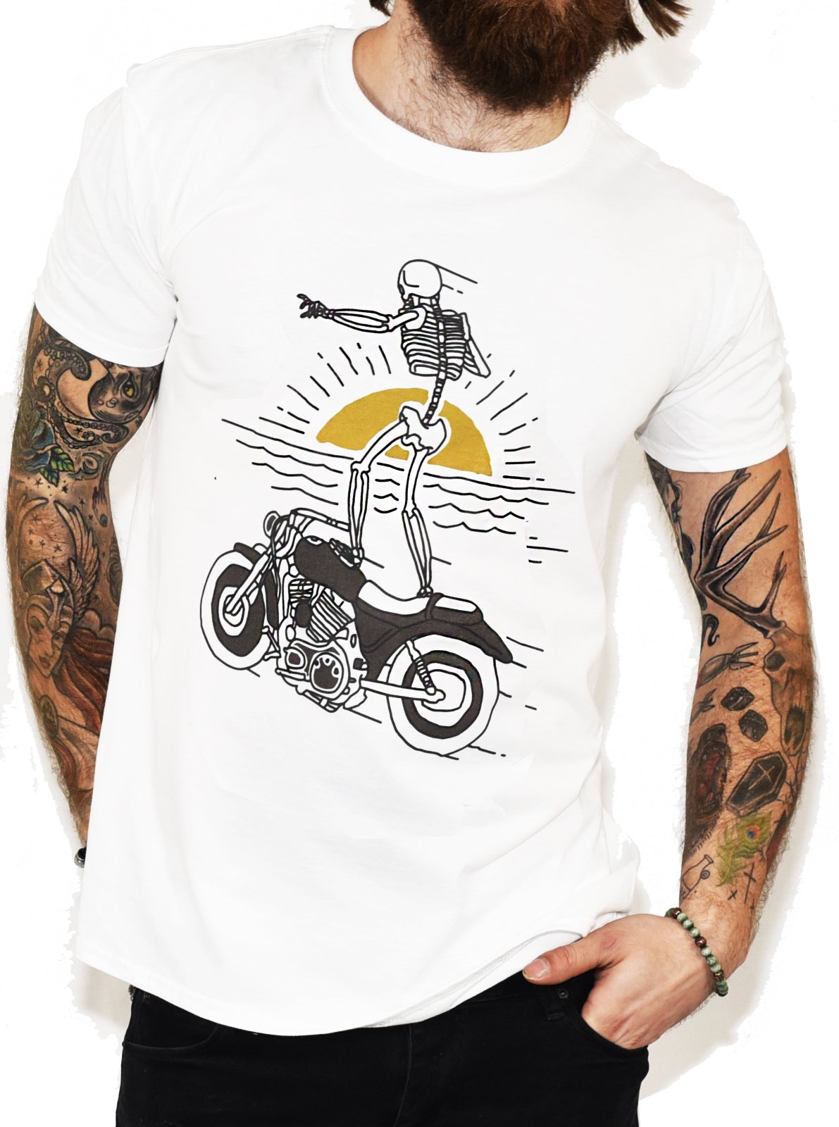 Hobo Jack Men's White ~ Ride Up Surfer ~ Tee T-Shirt (Xl)