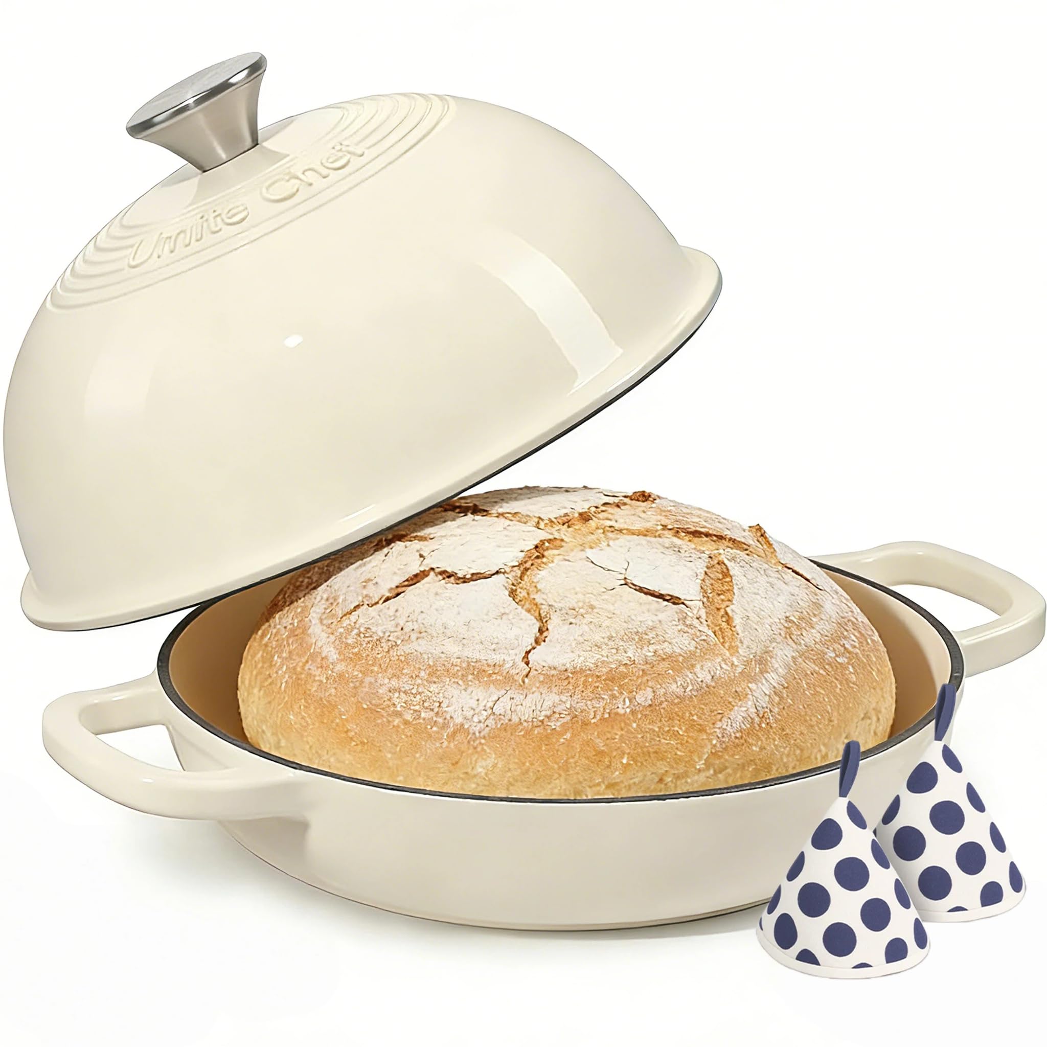 Umite Chef Enameled Round Cast Iron Bread Oven