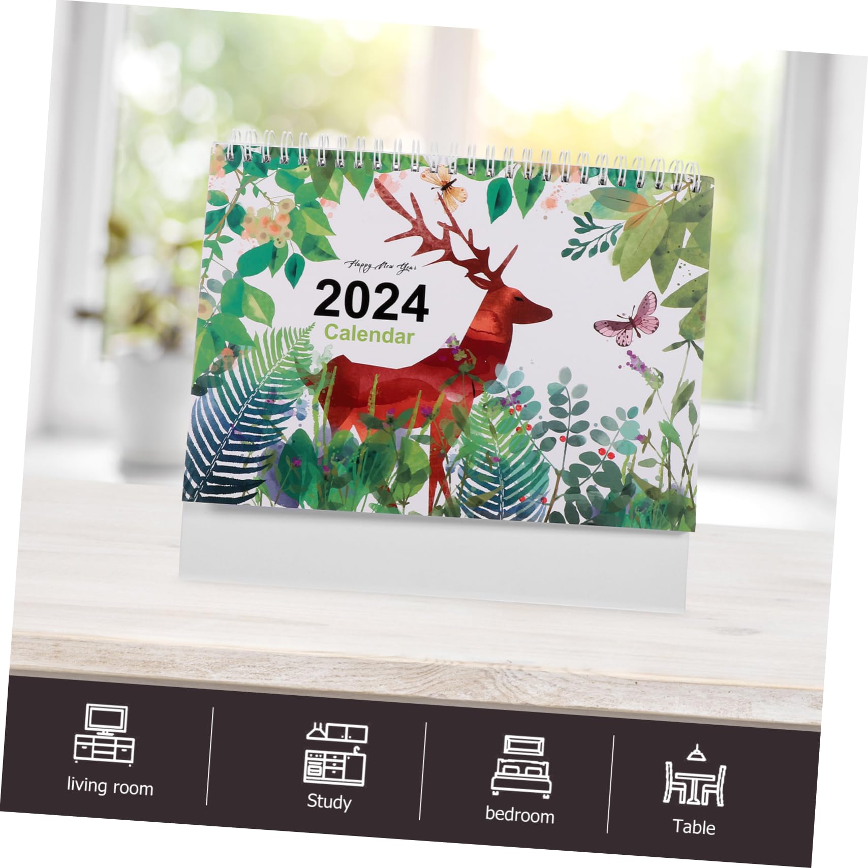 Lurrose 5stücke Tischkalender Englisch Kreativer Spiral-kalender Für Büro Und Zuhause Dekorativer Schreibtischkalender Für Countdown Von