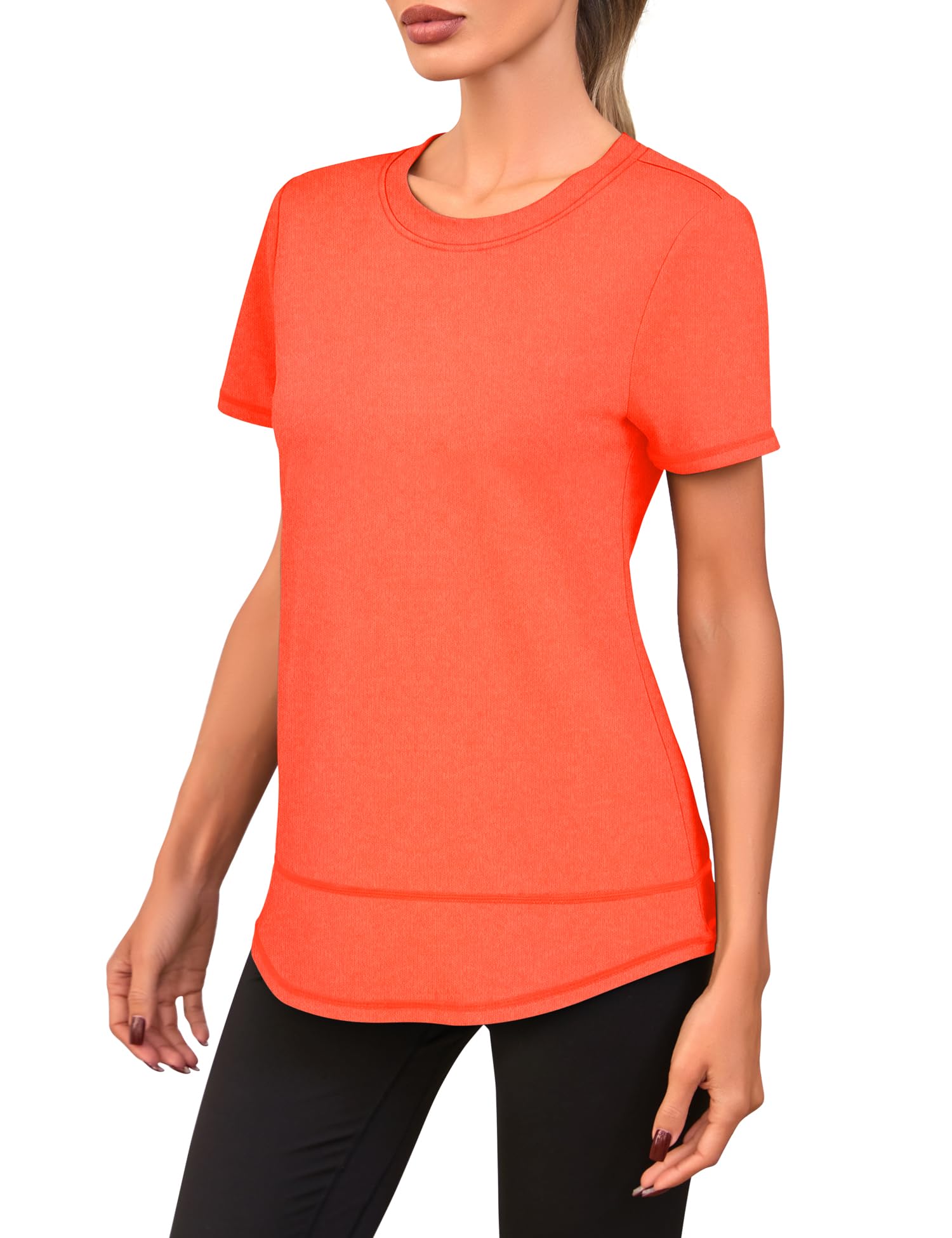 Camiseta Deportiva Mujer Slim Fit Camisetas de Manga Corta Ropa Deporte Secado Rápido para Yoga Running Fitness — view 4