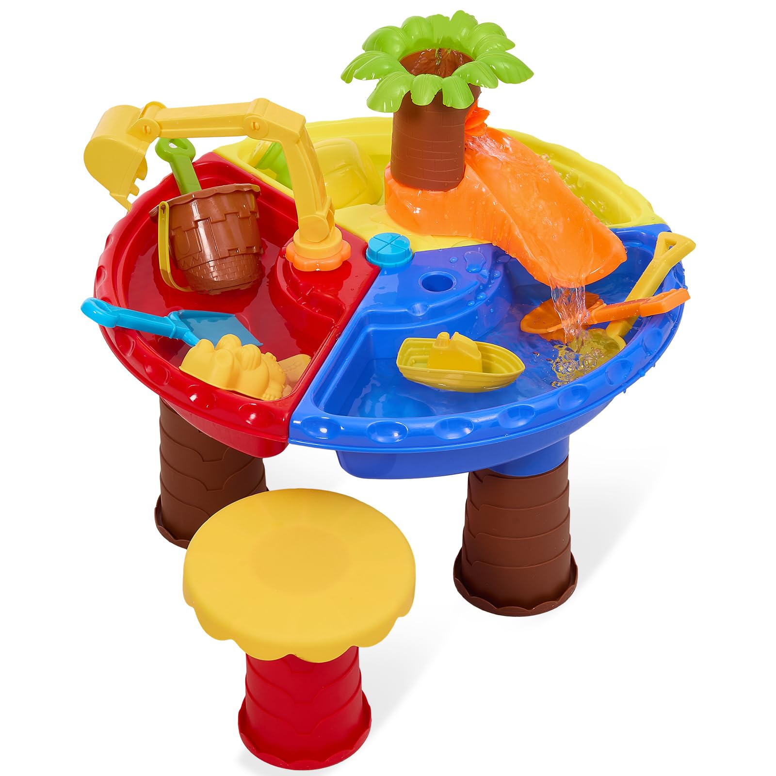 Warmiehomy Sand Water Table for Toddlers 3-5, Kids Outdoor Sandpit Water Sand Play Tables for Boys Girls 3 4 5 Years, Activity Sensory Table Summer Beach Toy for Outside Backyard Garden Playroom