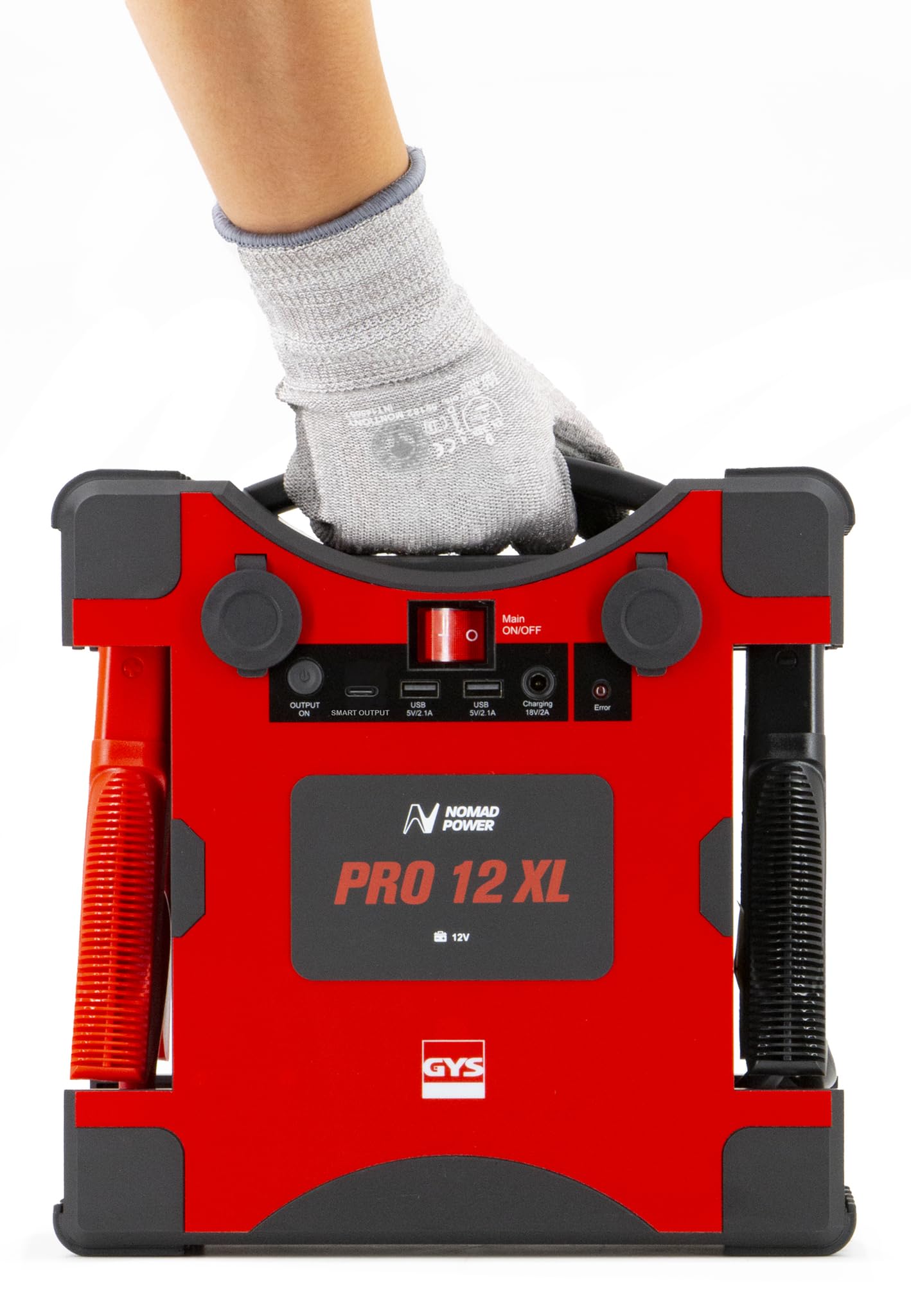 GYS, Nomad Power Pro 12 XL, Démarreur/Booster Batterie Lithium Portable 3000A, Véhicules 12V (Moto, Voiture, Tracteur), Démarrage Sécurisé, Batterie Externe 8Ah (PowerBank), Lampe LED, Ecran LCD