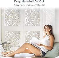 Vista 4 de rabbitgoo Película de Privacidad para Ventanas, Adhesivos Decorativos de Arcoíris para Ventanas para Cobertura de Vidrio, Adhesión Estática Sin