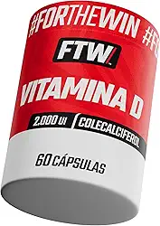 FTW Vitamina D 2.000 UI 60 Cápsulas com Colecalciferol, Suplemento Alimentar para Adultos, Sem Glúten