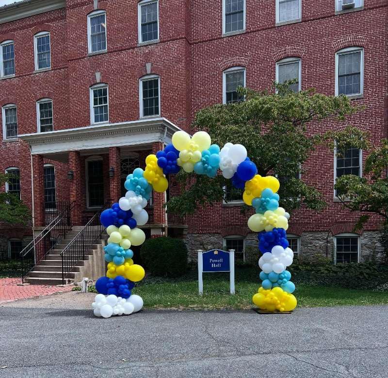 Image of 153Pcs Royal Blue and Yellow Balloon Garland Arch Kit - White Royal Blue and Yellow Balloon Arch Kit Different Size Balloons for Anniversary Graduation Baby Shower Birthday Party Decorations