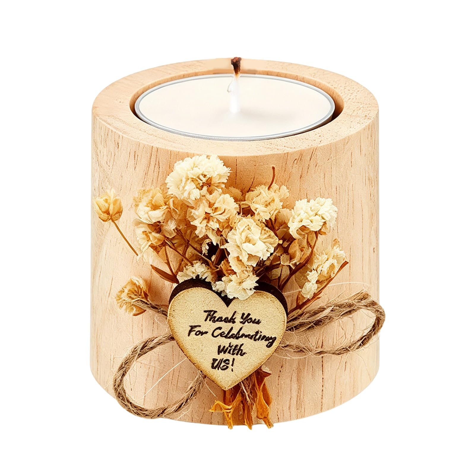 Pyasuye Practical Holders Handcrafted Wooden Candlestick Wood Texture Suitable for Home Decorating and Dinner Ambiances Wooden Addition
