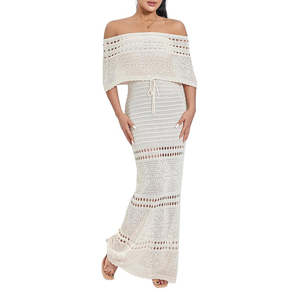 ETRÉ TOKYO HAND MADE KNIT GOWN OFF WHITE ETRE TOKYO - ハンドメイド ニット ガウン - HAND MADE KNIT