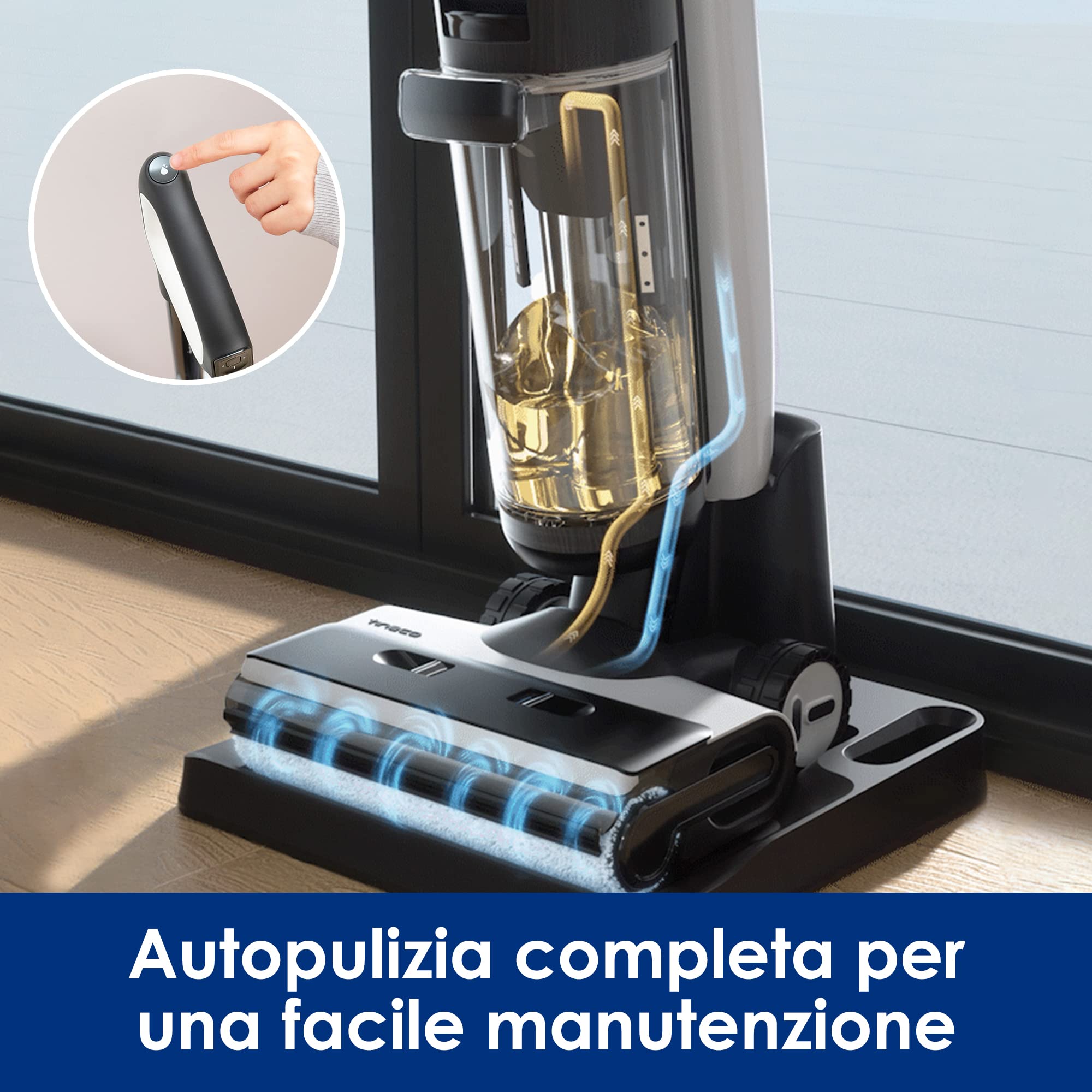 Tineco FLOOR ONE S7 Pro Aspirapolvere Cordless per Pavimenti Duri, Pulisce Sempre con Acqua Pulita, Display LED, Lunga Autonomia. Rimuove Macchie Ostinate e Peli di Animali Domestici