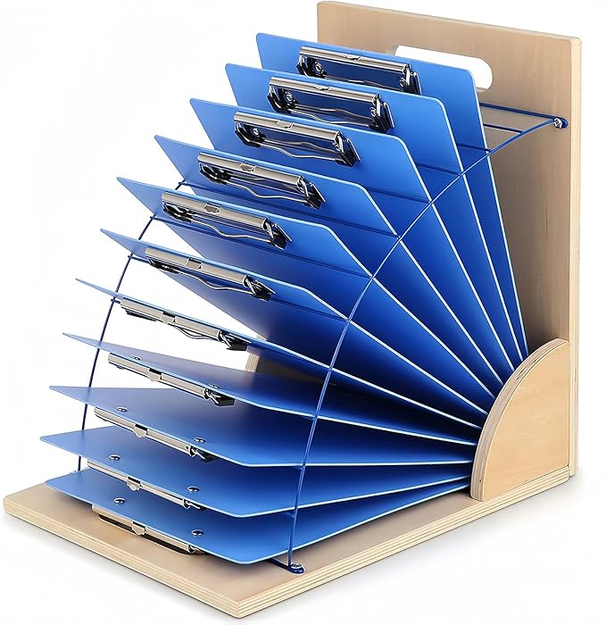 CuleedTec Clipboard Holder, Clipboard Storage Rack | Wooden Clipboards ...