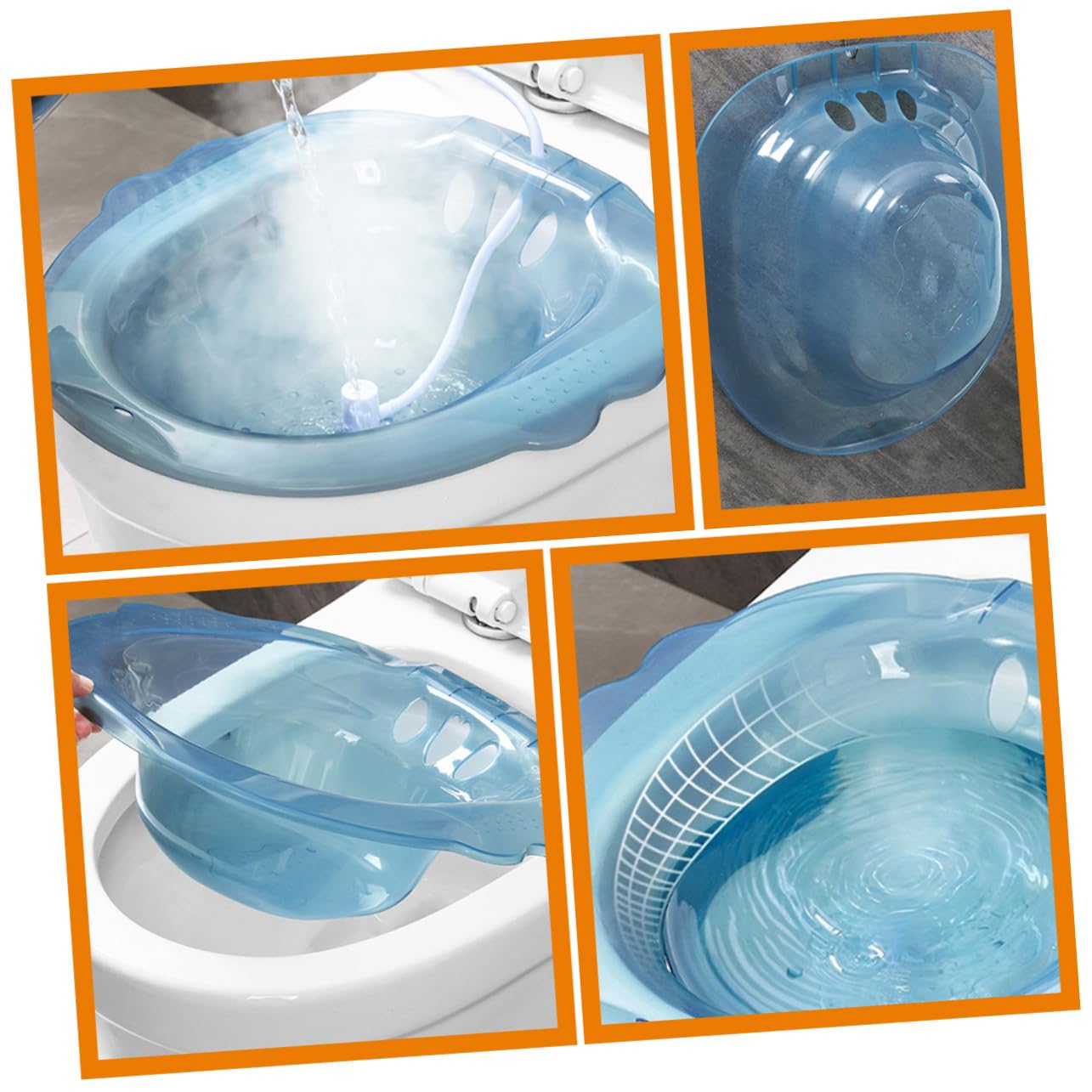 KOMBIUDA Sitz Bath Basin for Postpartum Care Relief Plastic Toilet Seat Bath for Women Comfortable Design