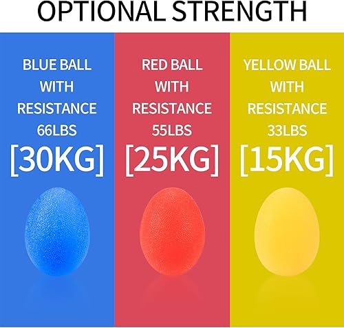 Miniatura 2 de 3 bolas de fuerza de agarre de mano con 2 fortalecedores de dedos, entrenador fortalecedor de agarre de muñeca, bolas de alivio del estrés, bolas de