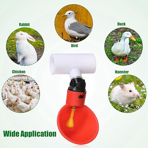 Miniatura 7 de Outus Paquete de 50 accesorios de PVC para bebedero de pollo, accesorios de PVC totalmente automáticos para pezones de agua de pollo roscados,