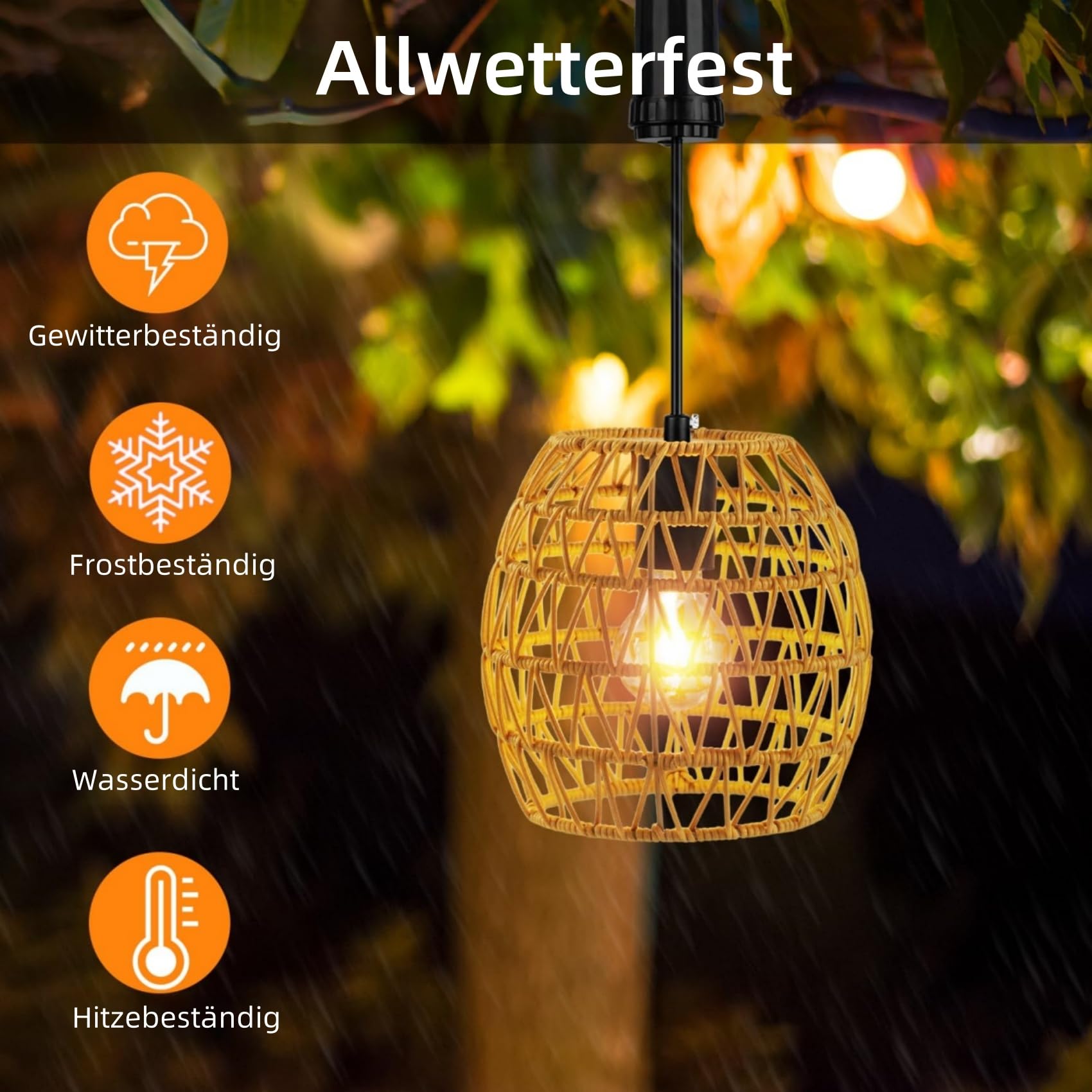 Outdoor HäNgelampe Mit Batterie, Ip44 Waterproof Akku Pendelleuchte, 6 Hour Timer, HäNgeleuchte Akku For Patio, Bar, Garden, Patio, Living Room, Bedroom Boho Deko