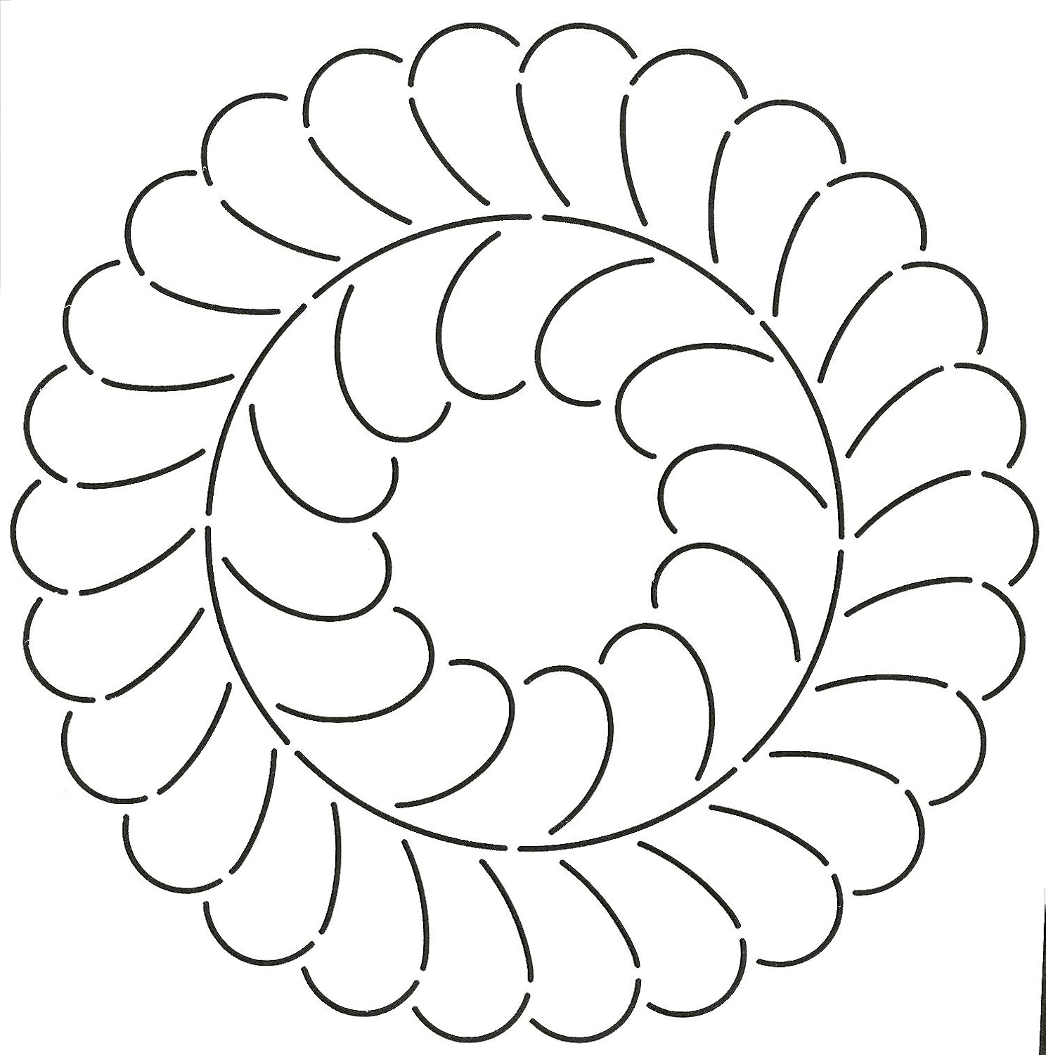 Quilting Creations Feather Circle Quilt Stencil, 101/2"