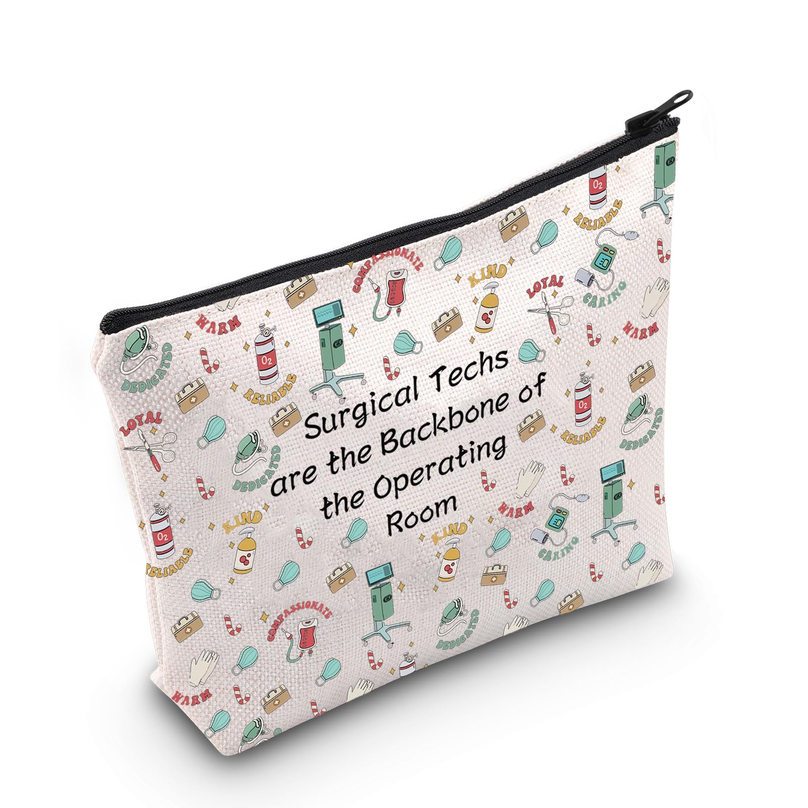 POFULL Surgical Tech Gift Operating Room Surgery Tech Cosmetic Bag Med-surg Gift (Surgical Tech Bag)