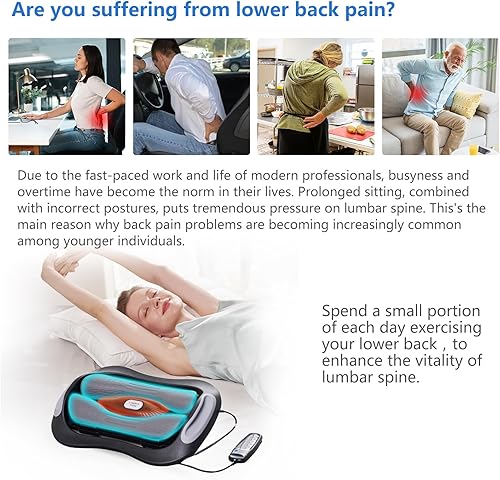 Miniatura 2 de Alphay Dispositivo dinámico de tracción lumbar, masajeador de estiramiento de espalda baja con terapia caliente ajustable y masaje de vibración,