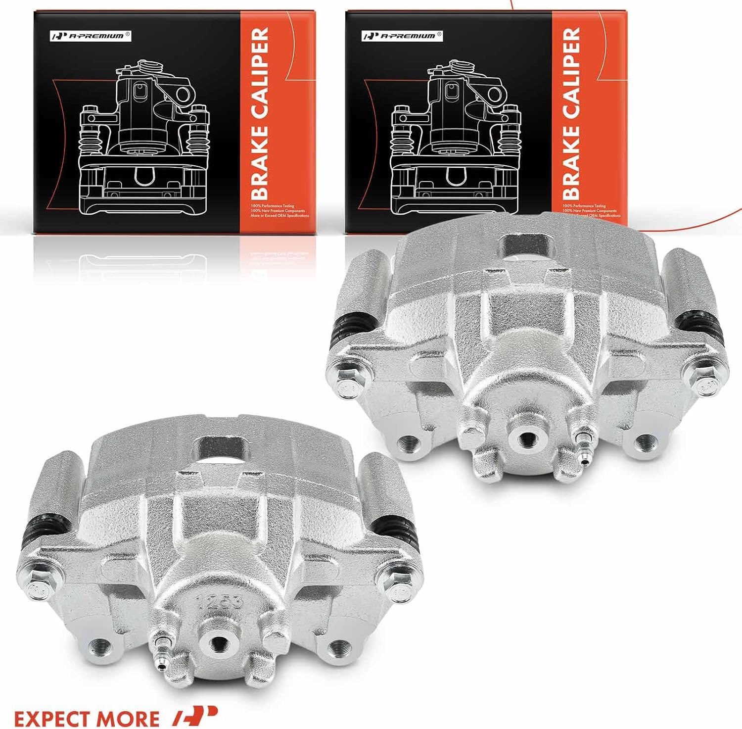 A-Premium Disc Brake Calipers Assembly with Bracket Compatible with Mitsubishi Outlander 2007-2020, Outlander Sport 2011-2023, Lancer 2008-2016, RVR 2011-2019 - Front Driver and Passenger, 2-PC Set