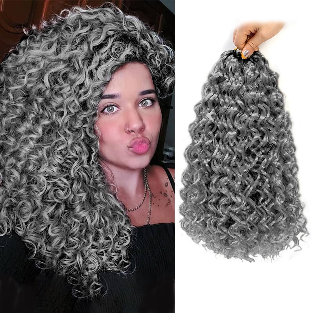 Gogo Curl Crochet Hair 12 Inch 8 Packs Short Curly Crochet Hair for Blcak Women - Beach Curl Crochet Hair - Deep Wave Crochet Hair - Water Wave Braids