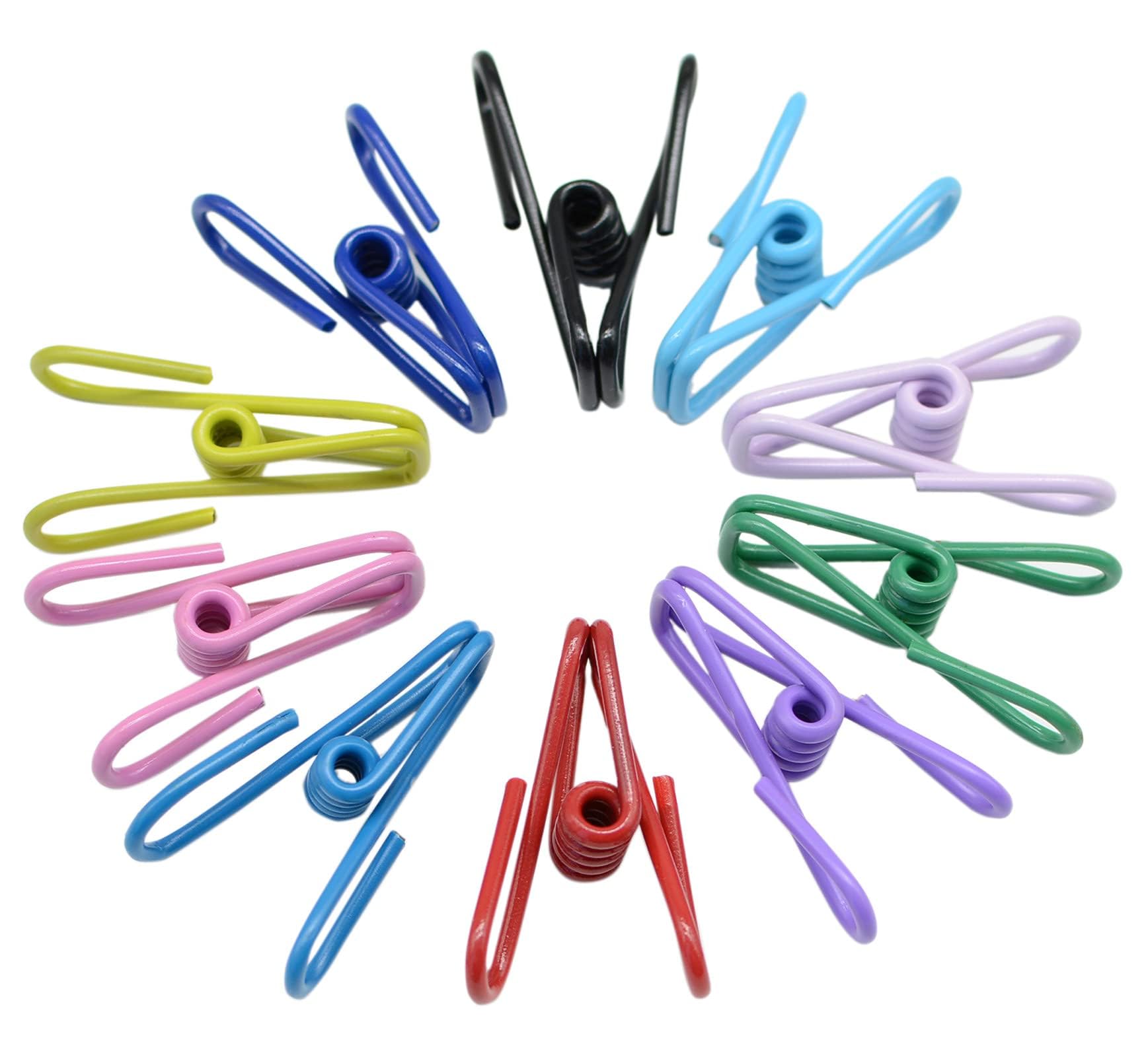 30 Pcs 2 Inch 10 Different Random Colors Chip Clips, PVC Coating High Elasticity Strength Clothes Pins, Food Clips and Bag Clips