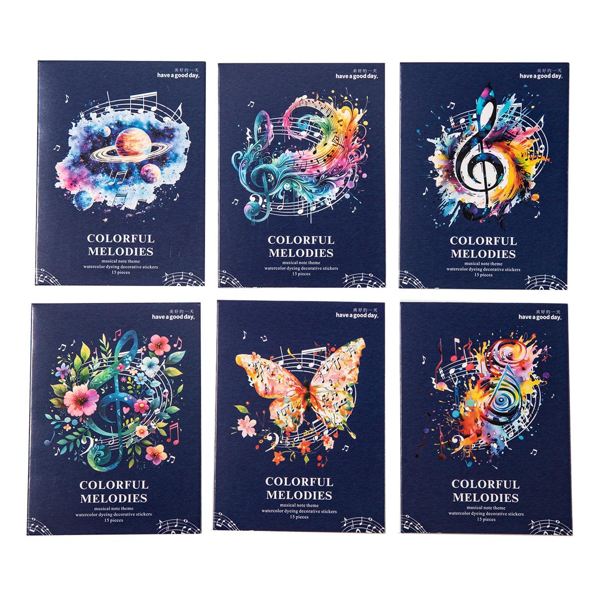 ZXMNBH 15 Pcs/Pack Ode to The Universe PET Stickers for Scrapbooking Kit Waterproof Clear Sticker Junk Journaling Supplies Journals Diary Planner