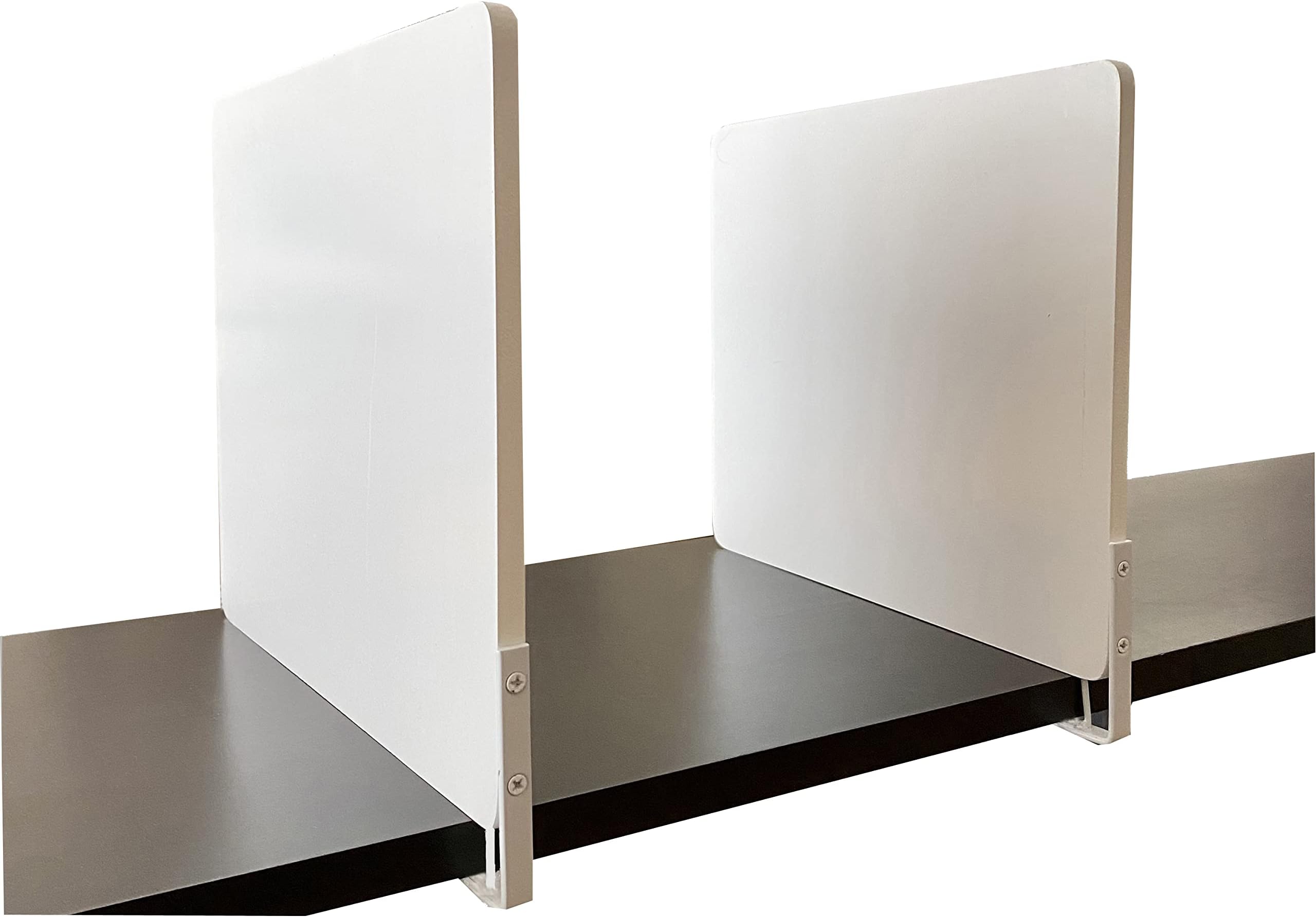 White Wood 2-Pc Shelf Divider with Twist-T Locking by Dr. Organizer – Fits Most Closet & Laundry Room Shelves – No Cutting or Measuring Needed – Ideal for Kitchen & Laundry Organization