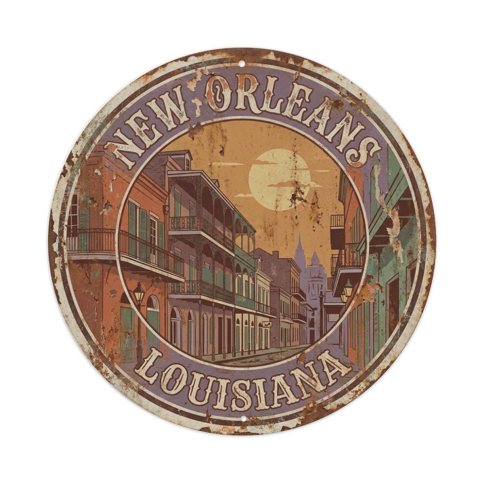 Tgrcjimh Style Metal Tin Sign Vintage Travel Usa New Orleans