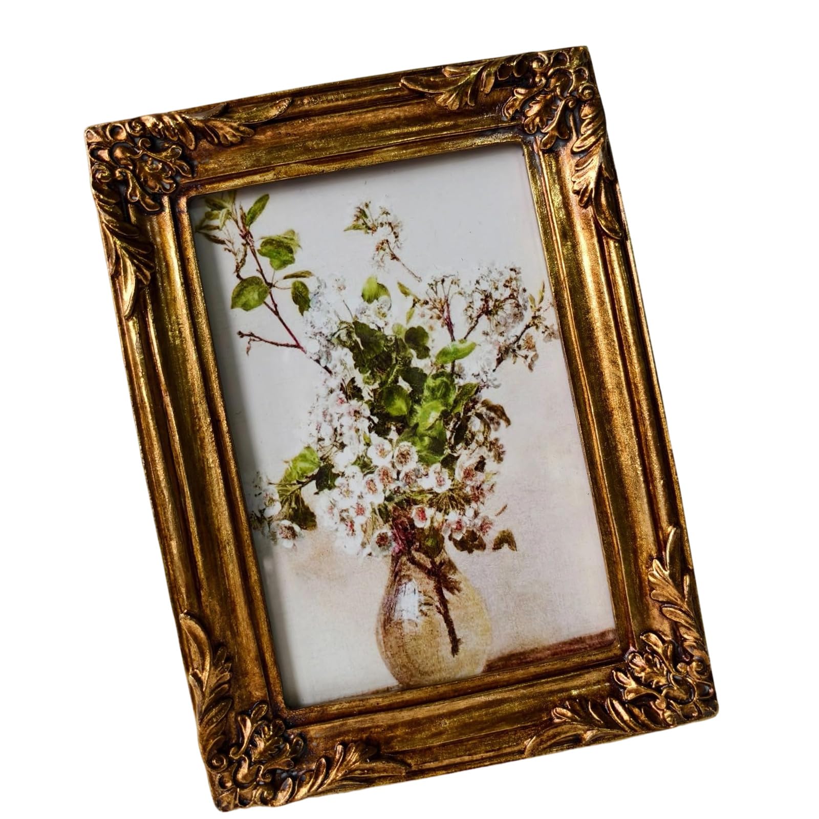 Picture Frame, Old Fashioned Ornate Wall Hanging for Home Decors Retro Picture Frame Retro Antique Ornate Photo for Table Wall Hanging Decorative Photo Frames for Home Pictures Gallery