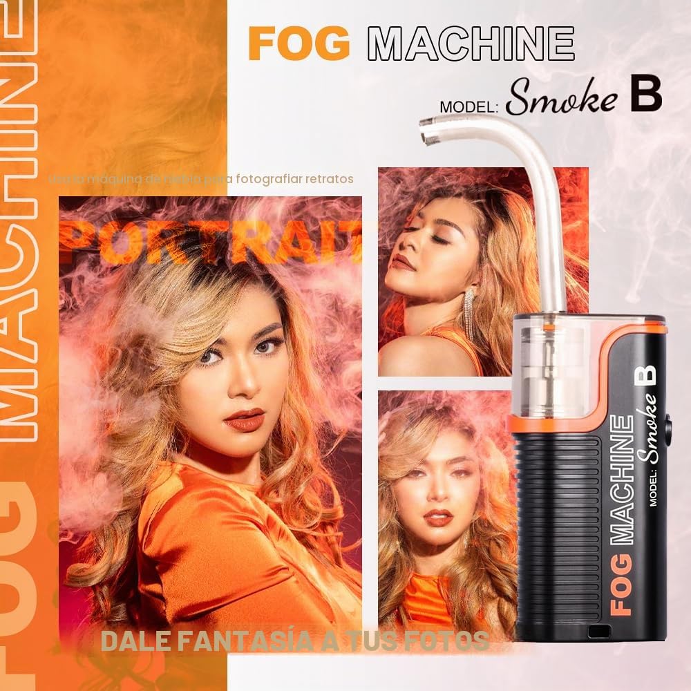 LENSGO Smoke B - Máquina de humo portátil con control remoto para fotografía, eventos al aire libre, fiestas, efectos escénicos, Halloween, desinfección o bodas (negro)