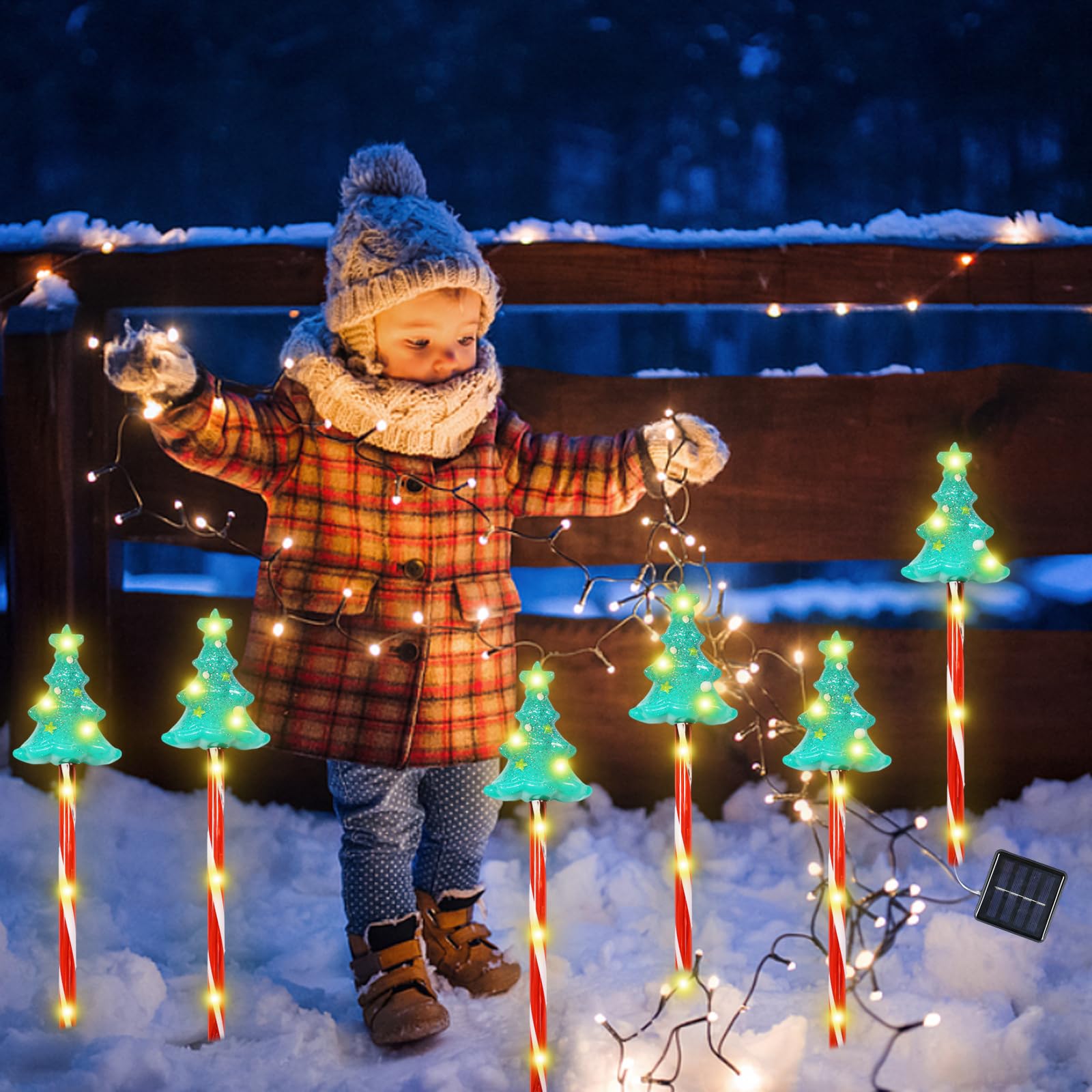 Decorazioni Natalizie Solari Per Esterni - 6 Personaggi Festivi Da Giardino (pupazzi Di Neve, Alberi, Babbo Natale) Per Prato, Terrazza E Vialetti