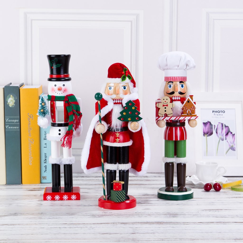 MagiDeal 36CM Casse-Noisette en Bois Figurine Peint à La Main Objets de décoration Embellissement pour Maison Table - Chef